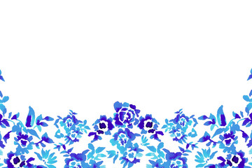Fototapeta premium blue watercolor floral background