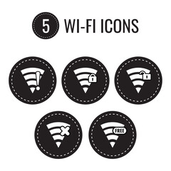 Obraz premium Set of Wifi status icons Vector illustration