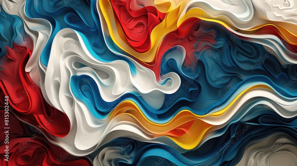 Poster a vibrant 3d rendering captures an abstract piece of surreal art showcasing a textured background wi
