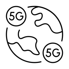 5G Icon With Thin Line Style