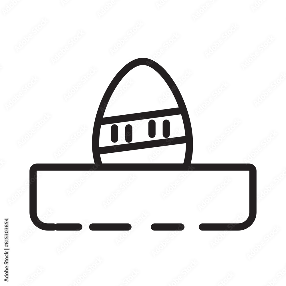 Sticker cowboy culture hat line icon