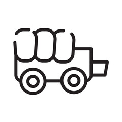 Cowboy Cowboys Wagon Line Icon