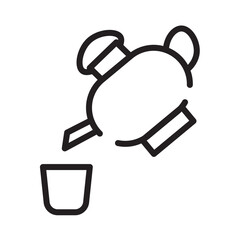 Tea Cup Teapot Line Icon