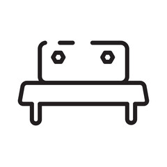 Home Interior Sofa Line Icon