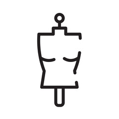 Fashion Mannequin Sewing Line Icon