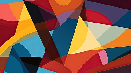 Fototapeta premium Abstract colorful background with geometric shapes in bold hues