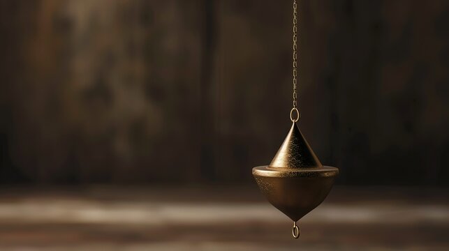 Pendulum swinging in harmonic motion, exemplifying the principles of oscillation and periodicity.