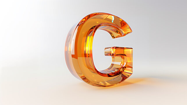 Orange alphabet G glass texture
