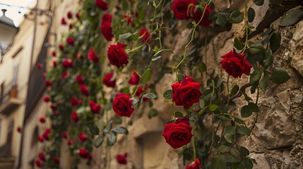 Tarragona, Spain - April 23, 2014 Roses to celebrate Sant Jordi day, the day of the book and the rose in Catalonia.