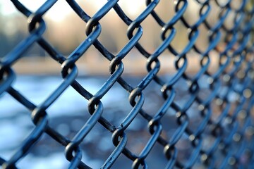 Fototapeta premium Close Up of a Chain Link Fence