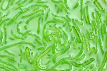 Rice noodles dessert with coconut milk cream