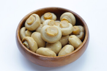 Champignon mushrooms in brine. Canned champignon mushrooms whole