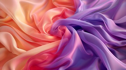 Obraz premium Swaths of abstract color fabric float gracefully in a cosmic dance, creating a mesmerizing 3D render wallpaper that captivates abstraction