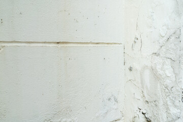 Water damaged wall of an old house. Water damage building interior.