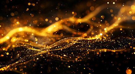 Naklejka premium golden bokeh light background