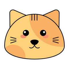 Cute kawaii cat emoji icon Vector illustration