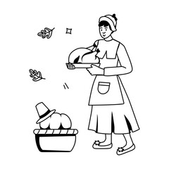 Party Celebrations Flat Character Icons 
