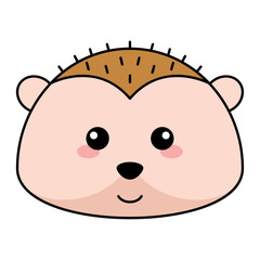 Cute kawaii porcupine emoji icon Vector illustration