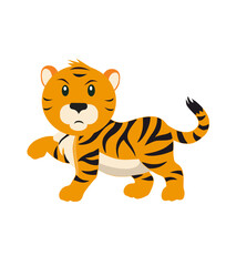 tiger expression vector funny angry sad and happy character illustration 