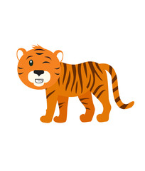 tiger expression vector funny angry sad and happy character illustration 