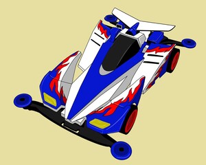 Concept car toys for boys illustration in isolated background