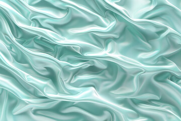 Obraz premium Pale aqua American flag fluttering smoothly, perfect for serene digital imagery.