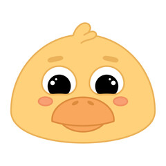 Cute kawaii duck emoji icon Vector illustration