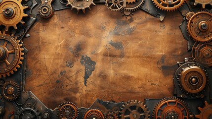 A steampunk-inspired page with blank space for gears, airships, or inventors.