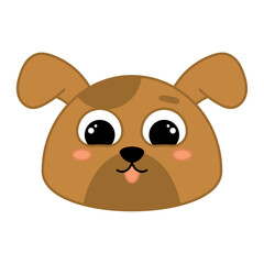 Cute kawaii dog emoji icon Vector illustration