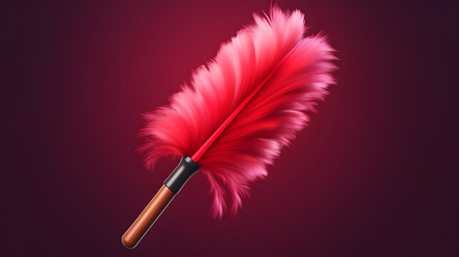 recommend clip art: Feather duster icon cleaning service 3d
