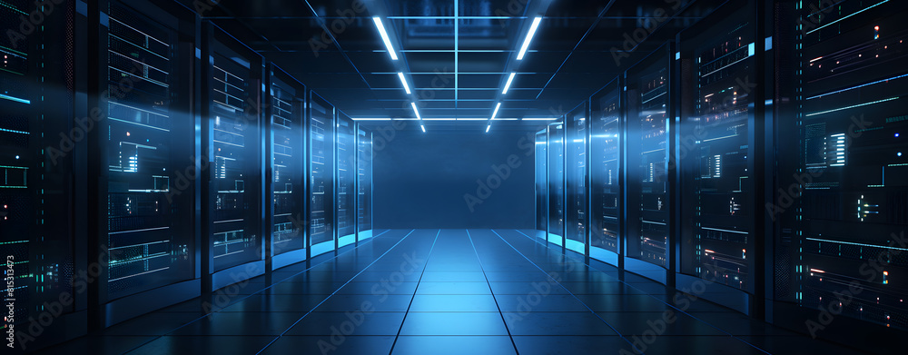 Wall mural data server banner data center banner cloud storage banner computer storage banner data server cabin