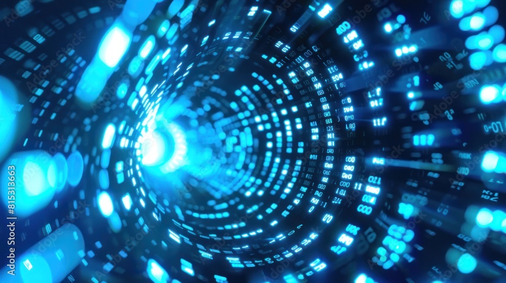 Poster binary tunnel background , technology concept. high tech background