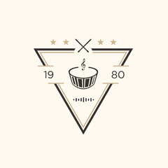 vintage retro music logo. Vector Illustration