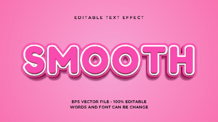 Smooth pink editable text effect premium, 3d style.