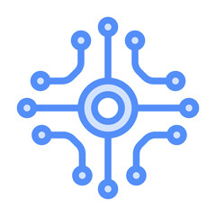 Digitalism Icon With Linear Color Style