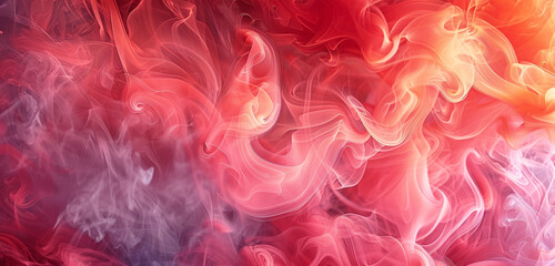 Fototapeta premium Energetic coral smoke swirling dynamically, ideal for vibrant and attention-grabbing visuals.