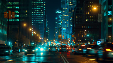 Fototapeta premium night city street