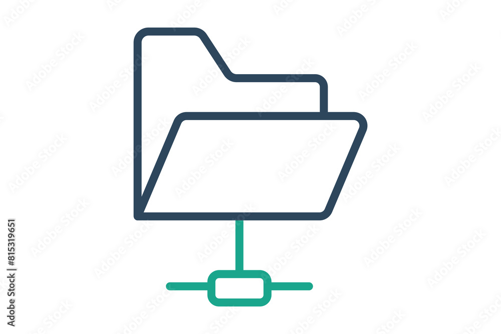 Poster shared folder icon. icon related to information technology. line icon style. technology element vect