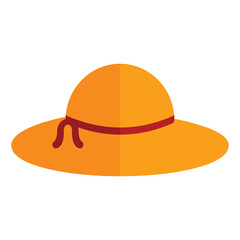 Sun Hat Icon in Flat Style