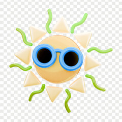 Beach holiday summer 3d icon render clipart