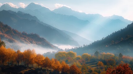 On a crisp autumn morning the backdrop of the sky meeting the mountains in the warm embrace of sunlight perfectly captures the essence of World Environment Day
