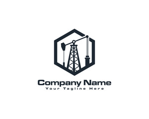 Minimal oil and gas drilling  industry logo.
