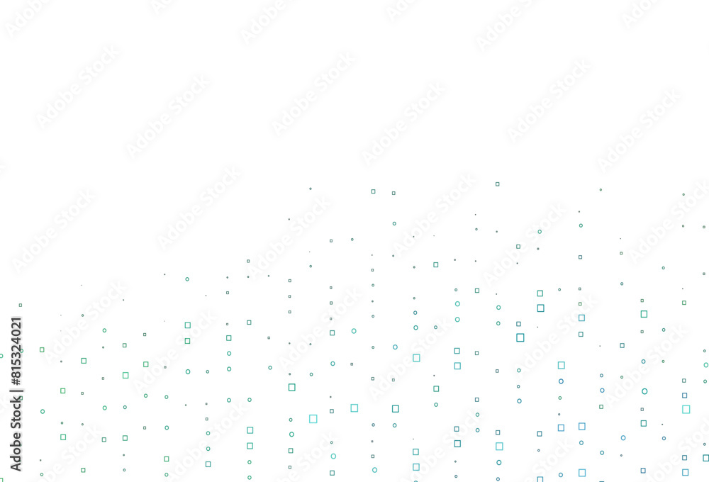 Poster light blue, green vector backdrop with lines, rectangles.