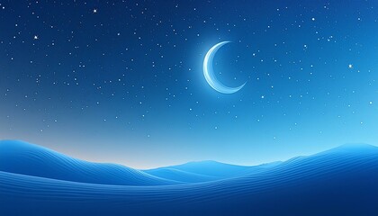 Fototapeta premium starry night sky. A clear, star-filled sky with a smooth gradient from twilight blue to deep midnight blue. 