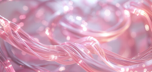Obraz premium Magenta lines intricately connect various elements in a high-tech logistics network.