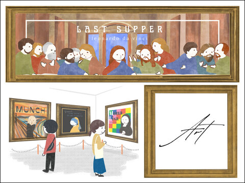 美術館　額　鑑賞　名画　最後の晩餐