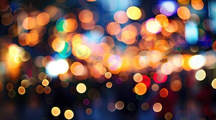 Bokeh lights twinkling in festive scene
