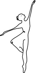 BALLERINA LINE ART PLAKAT DANCE GIRL.EPS
