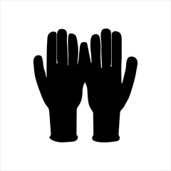 Gloves silhouette icon logo vector illustration isolated on white background