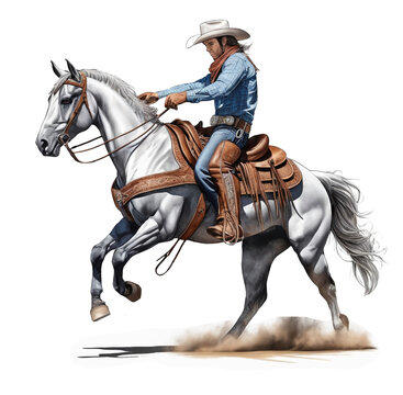 cowboy riding horse